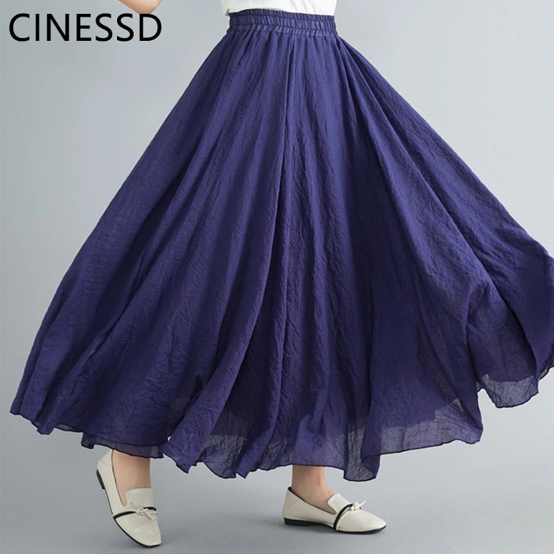 CINESSD Women Solid Swing Long Skirt A-Line High Waist Elastic Loose Flowy Office Lady Pleated Vintage Casual Party Maxi Skirts
CINESSD Women Solid Swing Long Skirt A-Line High Waist Elastic Loose Flowy Office Lady Pleated Vintage Casual Party Maxi Skirts