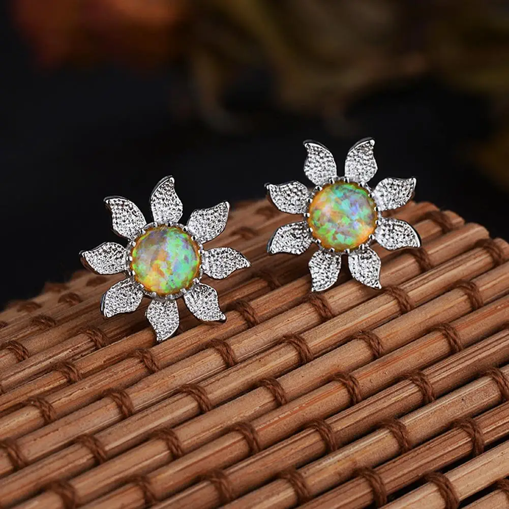 Fashion Elegant Sunflower Faux Opal Metal Ear Stud Earrings Women Jewelry Gift hot
Fashion Elegant Sunflower Faux Opal Metal Ear Stud Earrings Women Jewelry Gift hot