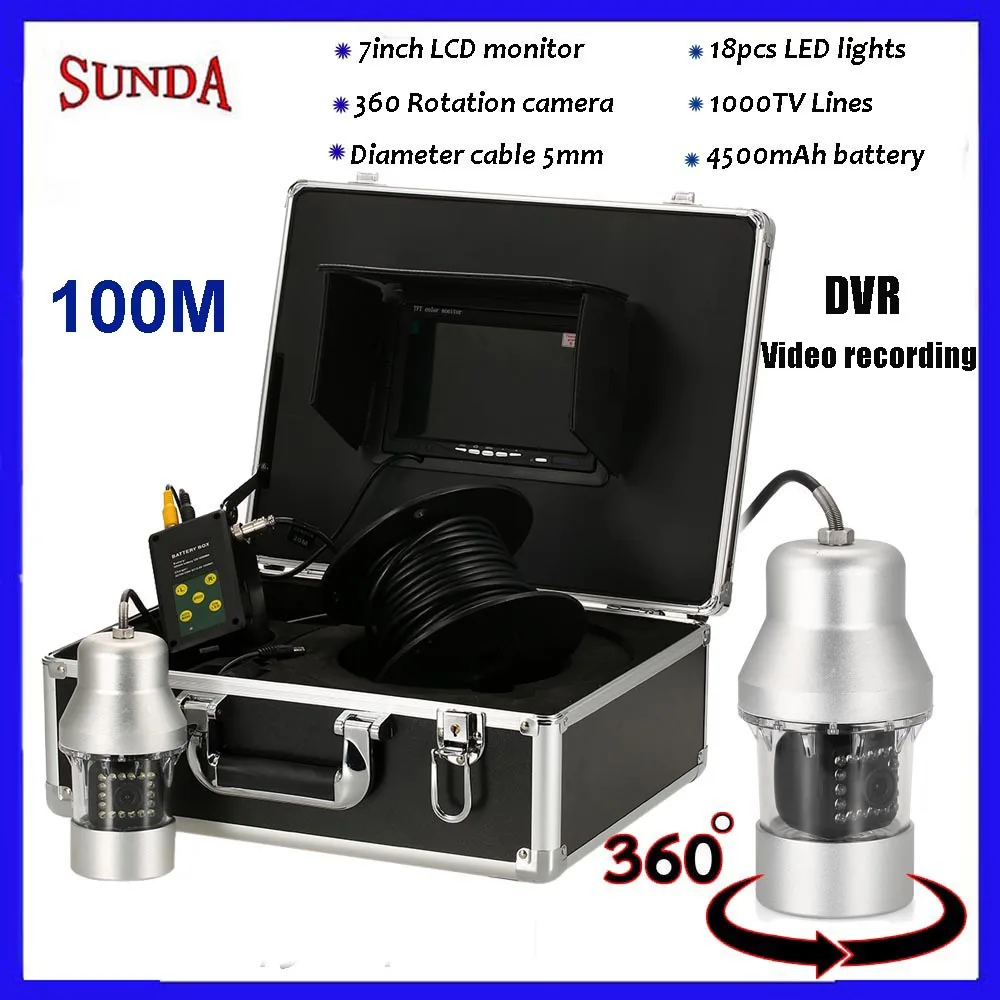 Free shipping Portable Fish Finder Underwater Camera 100meters DVR video record 360 degree panning rotation camera High quality
Free shipping Portable Fish Finder Underwater Camera 100meters DVR video record 360 degree panning rotation camera High quality