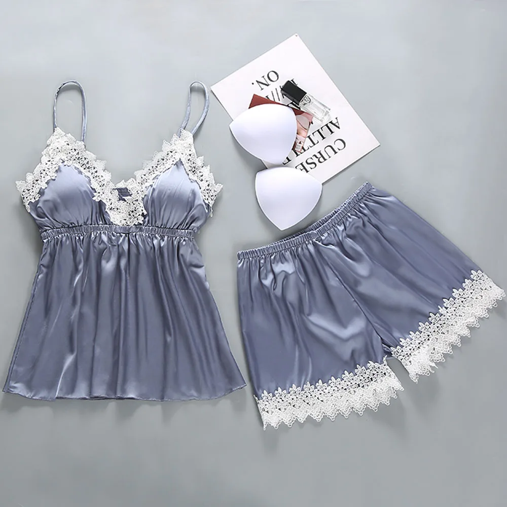 Women Sexy Lace Silk Pijamas Satin Pajamas Set 2019 Girls Pink Sleepwear Soft Pyjamas Pjs Lingerie femme Nightdress Nightwear
Women Sexy Lace Silk Pijamas Satin Pajamas Set 2019 Girls Pink Sleepwear Soft Pyjamas Pjs Lingerie femme Nightdress Nightwear