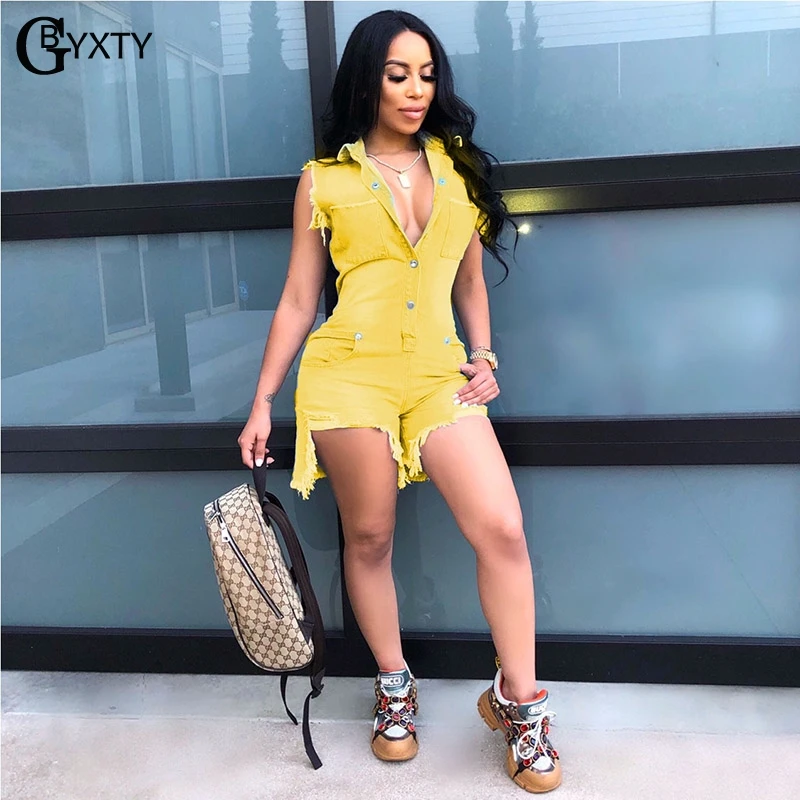 GBYXTY Streetwear Ripped Holes Tassel Denim Playsuit Women Summer Sleeveless Pockets Jeans Jumpsuit Shorts Femme Romper ZL316
GBYXTY Streetwear Ripped Holes Tassel Denim Playsuit Women Summer Sleeveless Pockets Jeans Jumpsuit Shorts Femme Romper ZL316