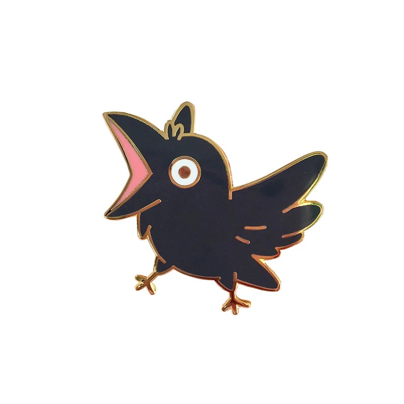 Screaming crow enamel pin transient art brooch raven black bird lapel badge cute witchcraft accessory
Screaming crow enamel pin transient art brooch raven black bird lapel badge cute witchcraft accessory