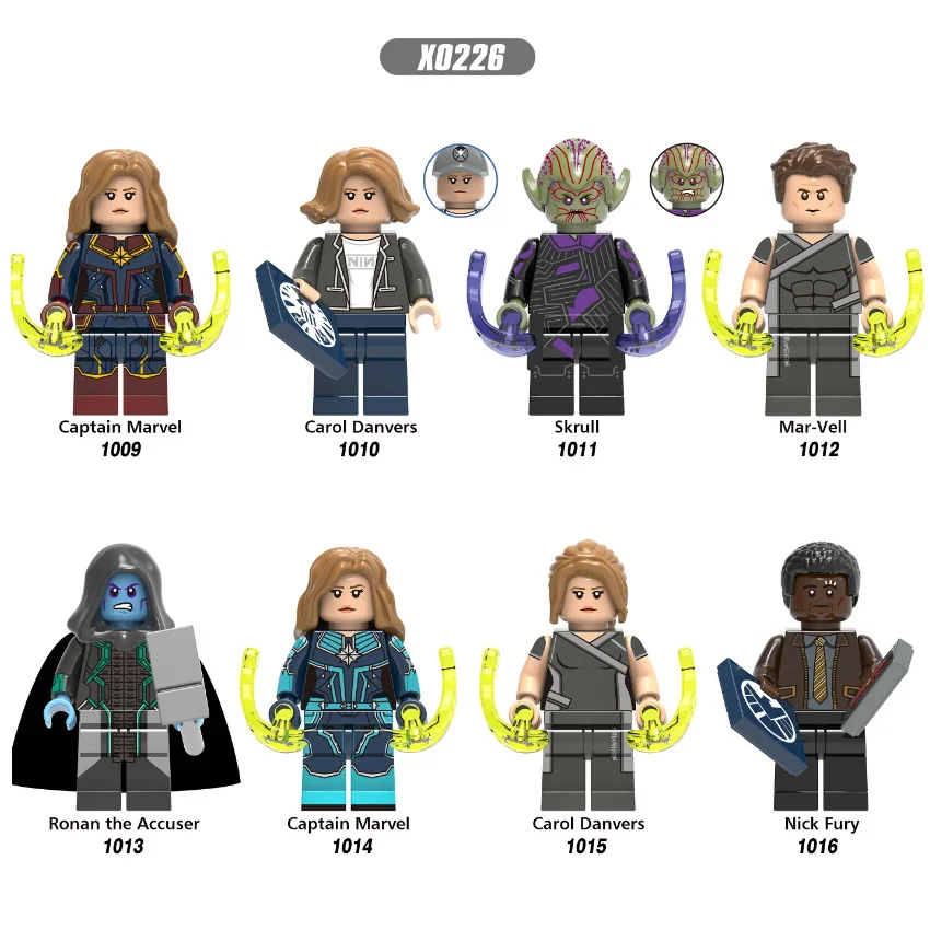 Legoings Figures Building Blocks Captain Marvel Carol Danvers Skrull Mar-Vell Nick Fury Bricks Model Toys For Children X0226
Legoings Figures Building Blocks Captain Marvel Carol Danvers Skrull Mar-Vell Nick Fury Bricks Model Toys For Children X0226