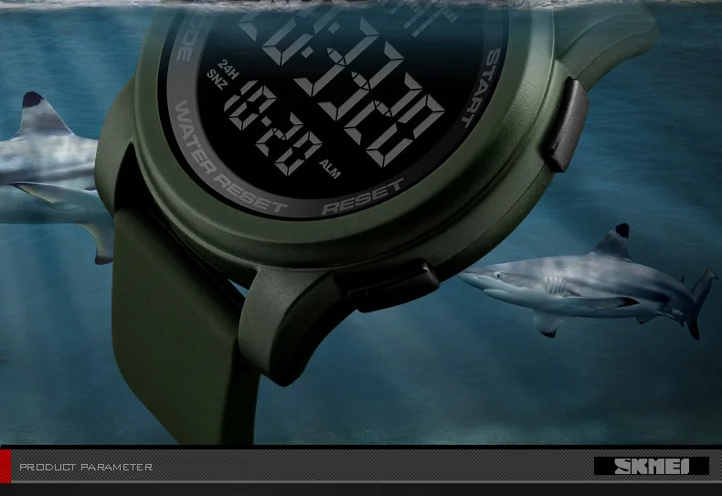 SKMEI 1257 Sport Watch Men Alarm Clock 5Bar Waterproof Multifunction Digital Watch