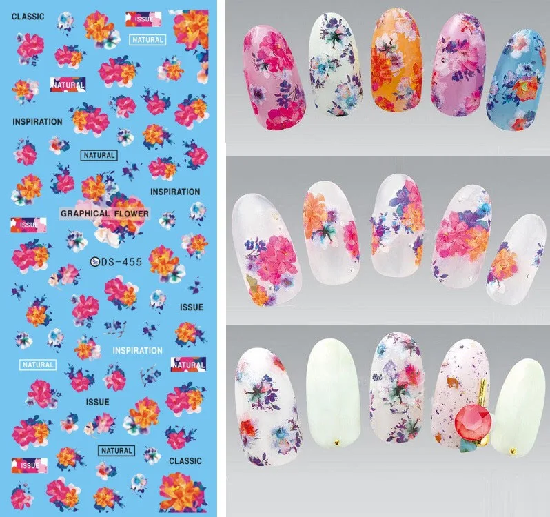 Florals Patterns! Nails Art Manicure Water Decal Decorations Design Water Transfer Nail Sticker For Nails Tips Beauty
Florals Patterns! Nails Art Manicure Water Decal Decorations Design Water Transfer Nail Sticker For Nails Tips Beauty