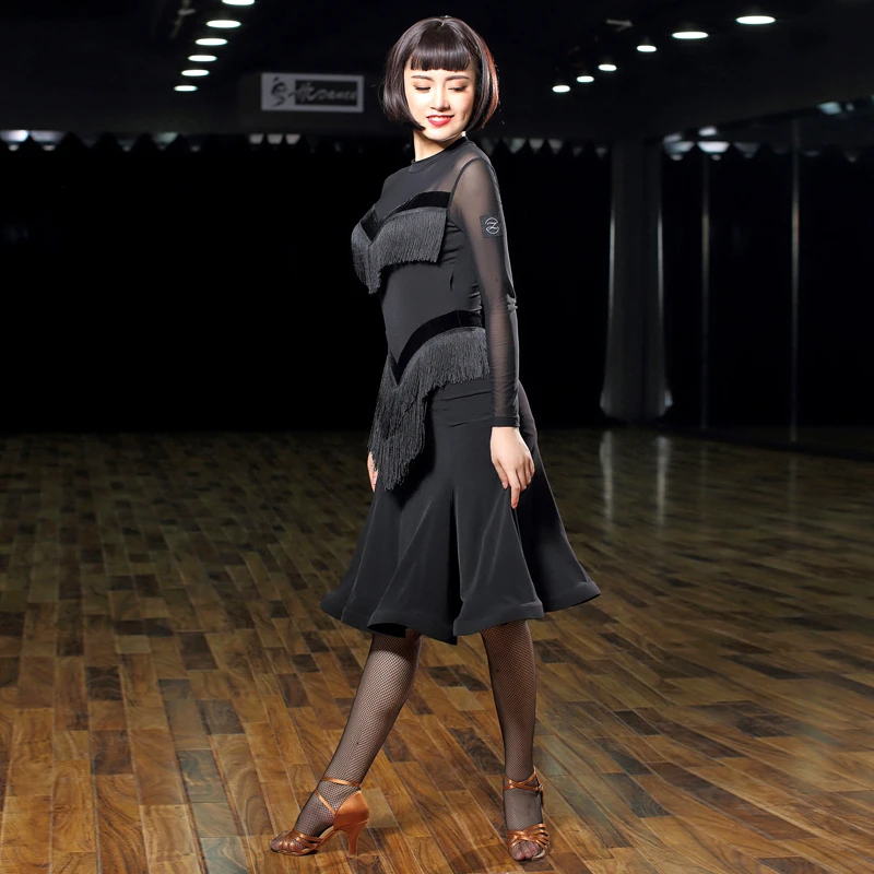 Latin dance costume female art test clothing performance adult new fringed Latin dance skirt dress ZC010
Latin dance costume female art test clothing performance adult new fringed Latin dance skirt dress ZC010