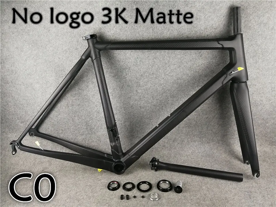 Discount Top sale 16 colors T1000 3K CARROWTER C60 carbon road bike frame With 48/50/52/54/56cm BB386 Matte/Glossy bicycle Frameset 22