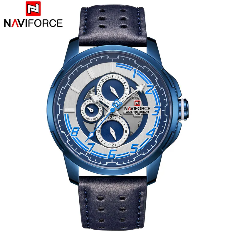 NAVIFORCE Sports Mens Watches Date Week Militray Sport Quartz Men Watch Leather Waterproof Male Wristwatches Relogio Masculino
NAVIFORCE Sports Mens Watches Date Week Militray Sport Quartz Men Watch Leather Waterproof Male Wristwatches Relogio Masculino