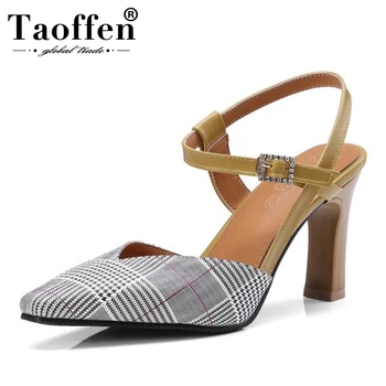 Taoffen 4 Colors Size 32-46 British Style Office Lady High Heel Sandals Plaid Spike Heel Sandals Elegant Office Ladies Shoes
Taoffen 4 Colors Size 32-46 British Style Office Lady High Heel Sandals Plaid Spike Heel Sandals Elegant Office Ladies Shoes