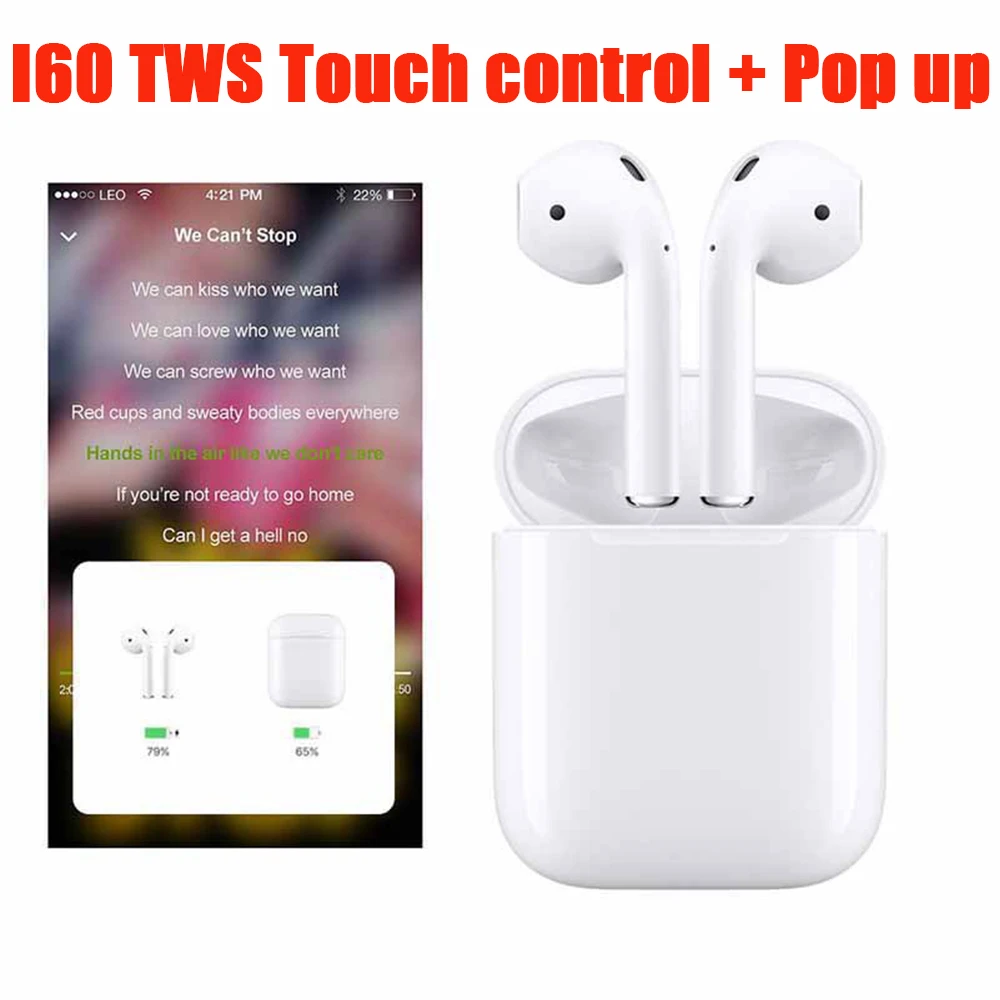 I60 TWS Pop up 1:1 Wireless charging Bluetooth Earphones pk i10 i12 i13 i14 i18 i20 i30 i 10 12 13 14 18 20 30 60 i10tws i12tws 
I60 TWS Pop up 1:1 Wireless charging Bluetooth Earphones pk i10 i12 i13 i14 i18 i20 i30 i 10 12 13 14 18 20 30 60 i10tws i12tws