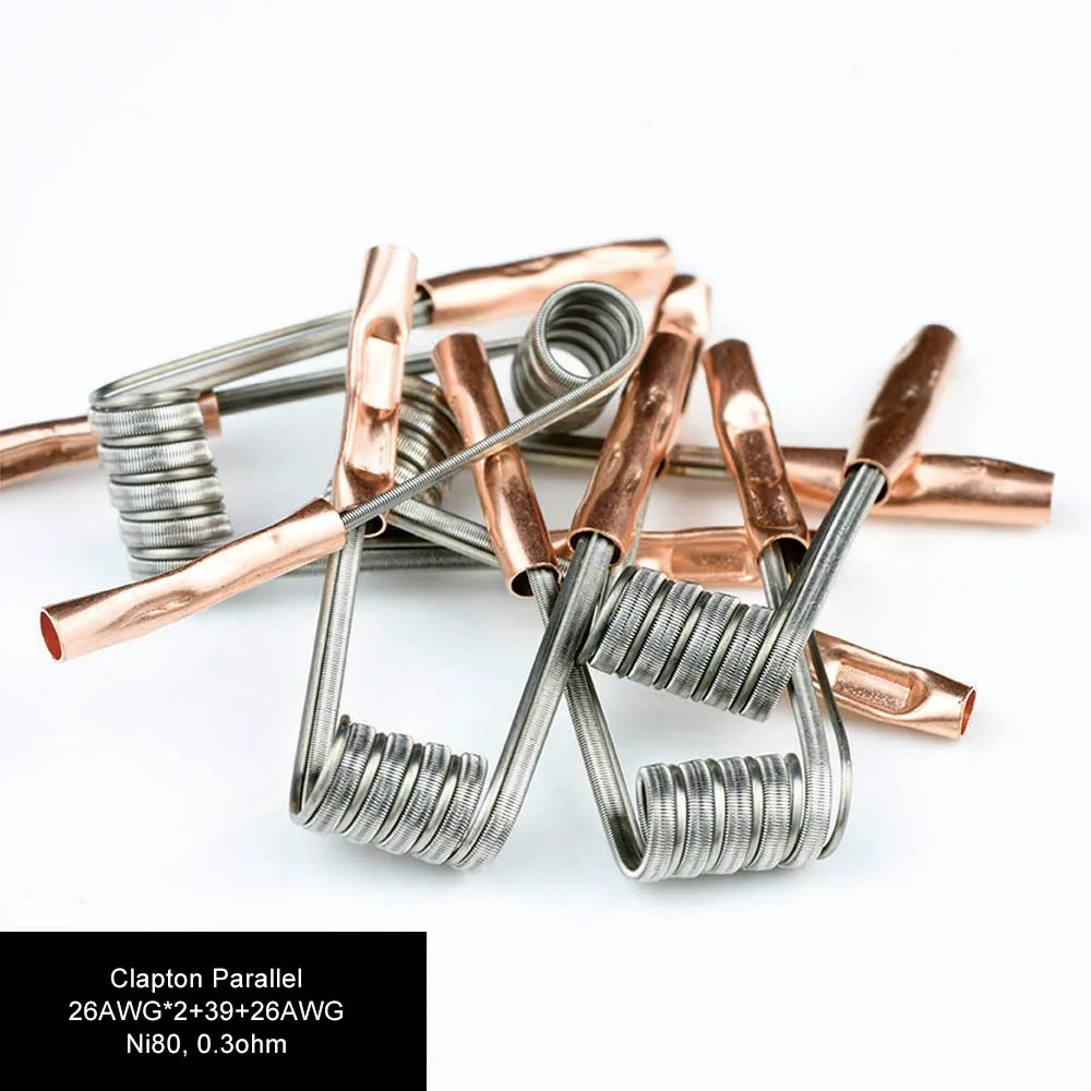 10Pcs/lot Vape Coils Electronic Cigarette Parallel 26AWG Ni80 0.3ohm Interlock Clapton Coil Prebuilt Wire 2 DIY RDTA RBA Base
10Pcs/lot Vape Coils Electronic Cigarette Parallel 26AWG Ni80 0.3ohm Interlock Clapton Coil Prebuilt Wire 2 DIY RDTA RBA Base