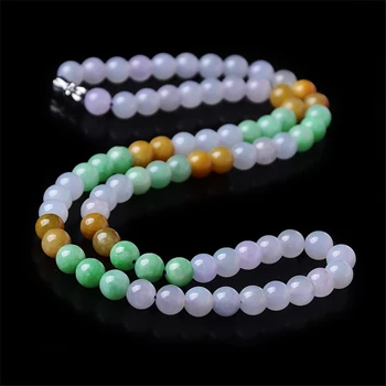 2019 new Ice species jade necklace Three colors beads chain natural hand-carved jewelry jade necklace with certificate
2019 new Ice species jade necklace Three colors beads chain natural hand-carved jewelry jade necklace with certificate