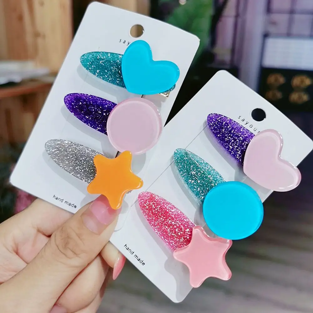 3Pcs/set Fantasy Colorful Women Hair Clip Sequins Side Clip Acrylic Geometric Heart Star Shape Hairpin Girls Hair Accessories
3Pcs/set Fantasy Colorful Women Hair Clip Sequins Side Clip Acrylic Geometric Heart Star Shape Hairpin Girls Hair Accessories