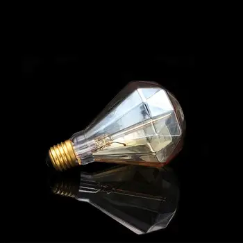 

SOLLED Retro Vintage Bulb Edison Light Bulb G95 Diamond E27 40W 220-240V Incandescent Filament Light Bulb Tungsten carbon Lamp