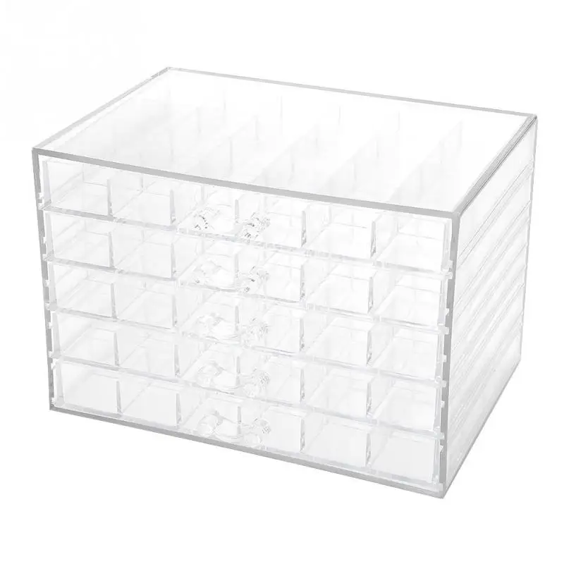 

120 Grids Nail Decoration Sequence Organize Box Transparent Empty Nail Art isplay Holder Case Manicure Tool