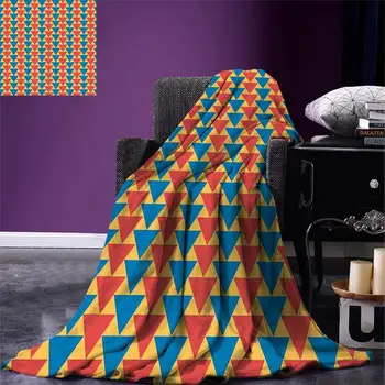 Kids Throw Blanket Triangles Downwards Vertical Geometrical Pattern Shabby Colored Retro Tile Warm Microfiber Blanket
Kids Throw Blanket Triangles Downwards Vertical Geometrical Pattern Shabby Colored Retro Tile Warm Microfiber Blanket