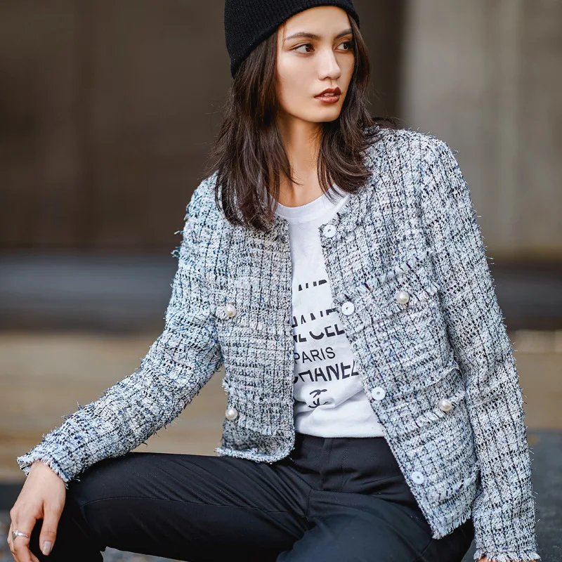 2018 Autumn Winter Beading Jacket Women New Thin Grid Coat Plus Size Long Sleeve Round Neck Slim Pocket Tweed Jacket 18510191
2018 Autumn Winter Beading Jacket Women New Thin Grid Coat Plus Size Long Sleeve Round Neck Slim Pocket Tweed Jacket 18510191