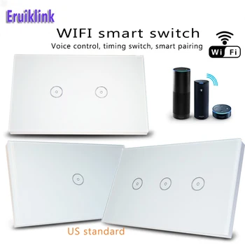 Touch switch smart switch panel wall interrupter 1/2/3 Gang wifi light switch US standard with Tuya app Alexa Google home page
Touch switch smart switch panel wall interrupter 1/2/3 Gang wifi light switch US standard with Tuya app Alexa Google home page
