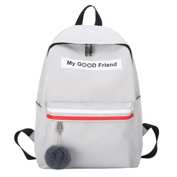 Female Backpack Large Capacity Campus Student Shoulder Bag Preppy Style Solid Color Double Zippers Hairball Canvas Rucksack #V
Female Backpack Large Capacity Campus Student Shoulder Bag Preppy Style Solid Color Double Zippers Hairball Canvas Rucksack #V