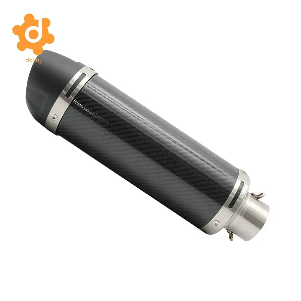 51mm Slip-On Motorcycle Racing Street Exhaust Muffler Carbon Fiber L.345mm