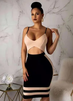 Fashion Hot Sale Hollow Out Spaghetti Strap V-neck Pub Party Mini Bandage Dress Sexy Women Celebrity Body Con Dresses Wholesale
Fashion Hot Sale Hollow Out Spaghetti Strap V-neck Pub Party Mini Bandage Dress Sexy Women Celebrity Body Con Dresses Wholesale