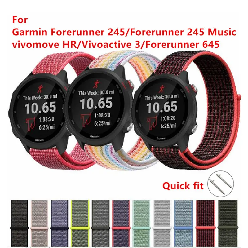 20 мм тканый нейлоновый ремешок для Garmin Vivoactive3 сменный быстросъемный регулируемый