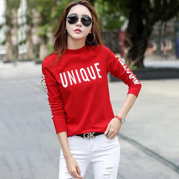 Shintimes Red T Shirt Women Half Turtleneck Tops Long Sleeve T-Shirt Autumn 2018 Letter Woman Tshirt Top Casual Tee Shirt Femme
Shintimes Red T Shirt Women Half Turtleneck Tops Long Sleeve T-Shirt Autumn 2018 Letter Woman Tshirt Top Casual Tee Shirt Femme