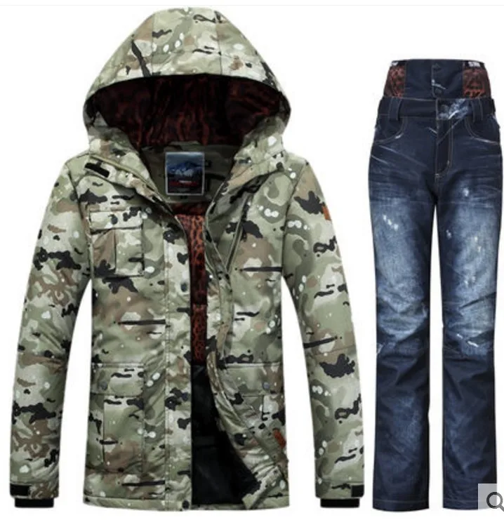 Womens camouflage snow suit female khaki skateboarding ski jacket with dark blue ski pants waterproof skiwear skating ski suit
Womens camouflage snow suit female khaki skateboarding ski jacket with dark blue ski pants waterproof skiwear skating ski suit