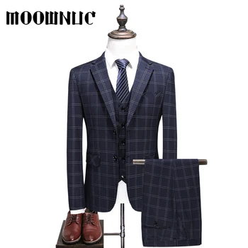 Suits Trousers Vest Classic Navy New Groomsman dress Three piece set Plaid Business Casual Men MOOWNUC Fashion Woollen 4XL 5XL
Suits Trousers Vest Classic Navy New Groomsman dress Three piece set Plaid Business Casual Men MOOWNUC Fashion Woollen 4XL 5XL