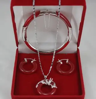 free shipping Beautiful lucky silver green blue black red jade pendant earrings bracelet set NO BOX
free shipping Beautiful lucky silver green blue black red jade pendant earrings bracelet set NO BOX