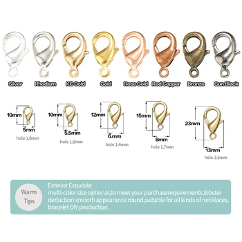 ZHUKOU 100PCS 10/12/15/23mm Zinc Alloy Lobster Clasp Jewelry accessories Making women handmade DIY Necklace Lobster Clasps Hooks
ZHUKOU 100PCS 10/12/15/23mm Zinc Alloy Lobster Clasp Jewelry accessories Making women handmade DIY Necklace Lobster Clasps Hooks