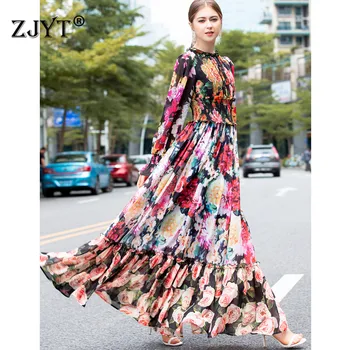 High Quality Designer Runway Maxi Dress Long Sleeve 2019 Spring Women Vintage Floral Print Bohemian Chiffon Dress Vacation Beach
High Quality Designer Runway Maxi Dress Long Sleeve 2019 Spring Women Vintage Floral Print Bohemian Chiffon Dress Vacation Beach