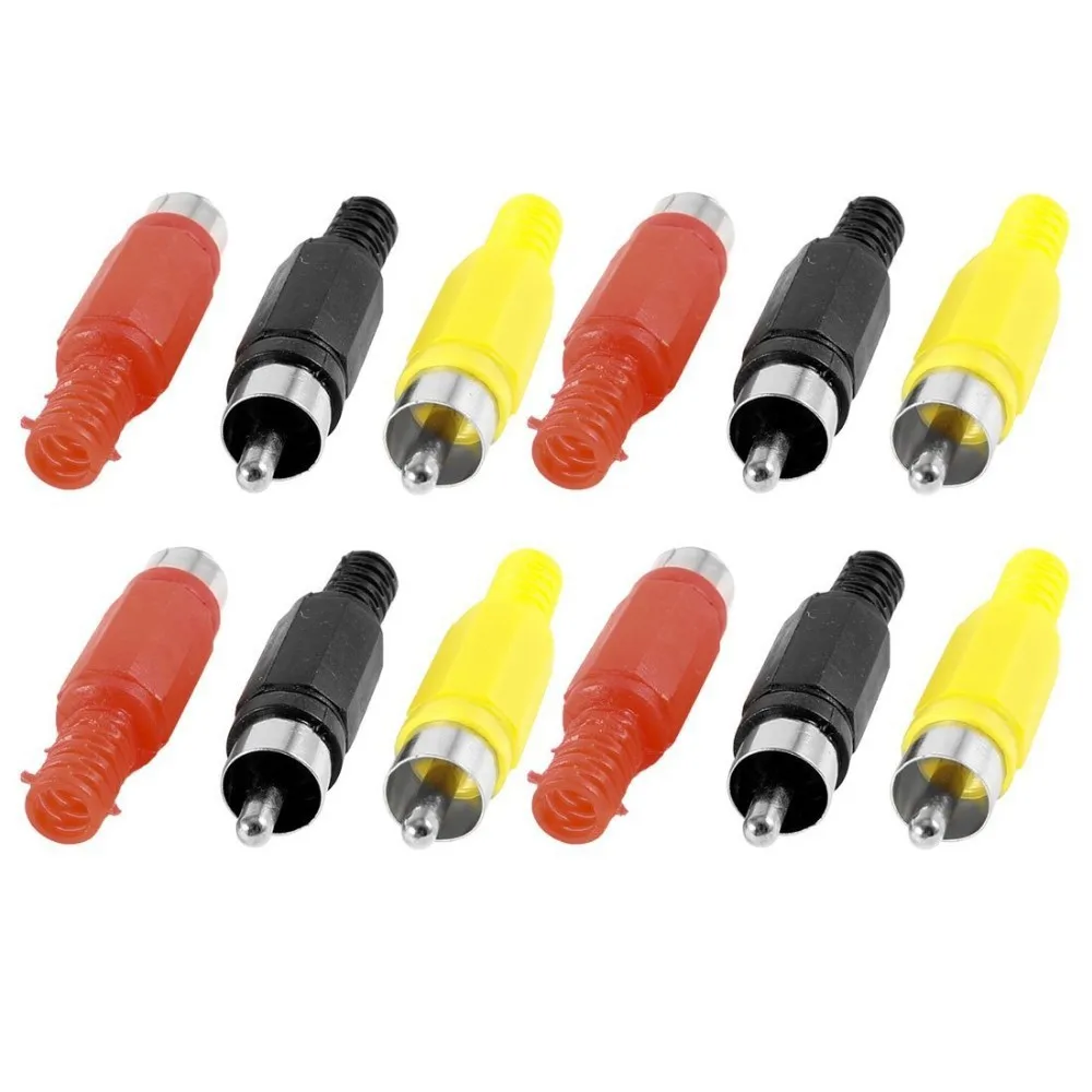 Free shipping 10pcs RCA Plug male Audio Video Connector 3 colors Red Black Yellow Solder cable
Free shipping 10pcs RCA Plug male Audio Video Connector 3 colors Red Black Yellow Solder cable