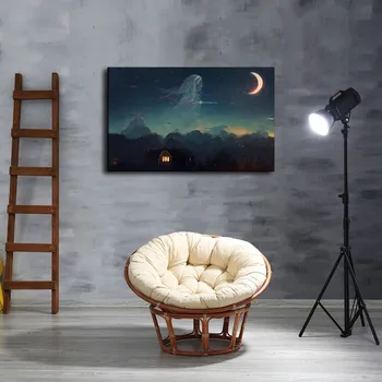 Canvas Prints Poster Frame 1 Piece Night Girl Sky Moon Crescent House Forest Clouds Painting Wall Art Pictures Living Room Decor
Canvas Prints Poster Frame 1 Piece Night Girl Sky Moon Crescent House Forest Clouds Painting Wall Art Pictures Living Room Decor
