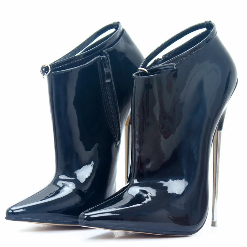 Black Ultra High Heels 18Cm Metal Heels Zip Buckle Strap Women Sexy Fetish Ankle Boots Women Pionted Toe Fashion Shoes
Black Ultra High Heels 18Cm Metal Heels Zip Buckle Strap Women Sexy Fetish Ankle Boots Women Pionted Toe Fashion Shoes