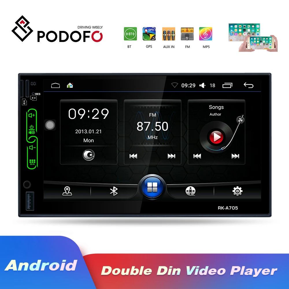Podofo Autoradio 2 Din Android Car Radio Coche 7" Car MP5 Multimedia Player Bluetooth GPS WIFI RDS 2DIN Auto Audio Stereo
Podofo Autoradio 2 Din Android Car Radio Coche 7" Car MP5 Multimedia Player Bluetooth GPS WIFI RDS 2DIN Auto Audio Stereo
