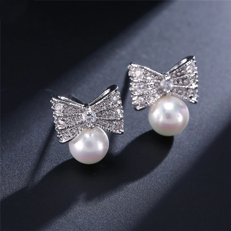 UILZ High Quality Delicate White Gold Knot Pearl Stud Earrings For Women brincos Jewelry UE129
UILZ High Quality Delicate White Gold Knot Pearl Stud Earrings For Women brincos Jewelry UE129