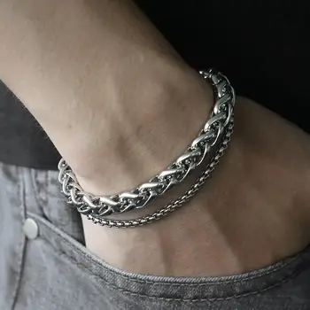 Davieslee Double Chains Bracelets for Men Wheat Curb Cuban Link Polished Mens Bracelet Chain Stainless Steel Jewelry 8mm LDBM01C
Davieslee Double Chains Bracelets for Men Wheat Curb Cuban Link Polished Mens Bracelet Chain Stainless Steel Jewelry 8mm LDBM01C