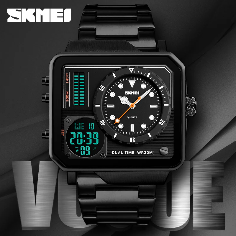 SKMEI Brand Mens Sports Watches Dual Display Creative Watch Men Fashion Full Steel Waterproof Male Watch Clock relogio masculino
SKMEI Brand Mens Sports Watches Dual Display Creative Watch Men Fashion Full Steel Waterproof Male Watch Clock relogio masculino