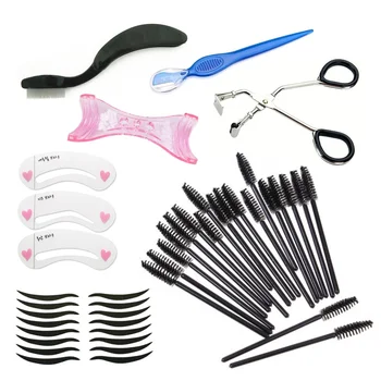 Eyes Makeup Tool Kits Mini Eyelash Curlers Eyelash Comb Eyebrow Trimmer Stencil Eyeliner Sticker 25pcs Disposable Lash Brushes
Eyes Makeup Tool Kits Mini Eyelash Curlers Eyelash Comb Eyebrow Trimmer Stencil Eyeliner Sticker 25pcs Disposable Lash Brushes