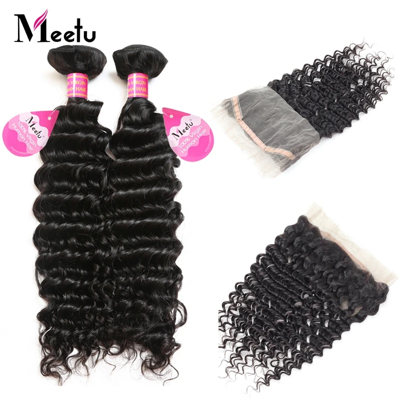 Meetu 2 Bundles Peruvian Hair Deep Wave With 360 Lace Frontal Closure With Baby Hair 100% Human Hair Bundles Non Remy
Meetu 2 Bundles Peruvian Hair Deep Wave With 360 Lace Frontal Closure With Baby Hair 100% Human Hair Bundles Non Remy