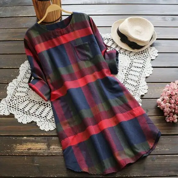 Mori Girl Autumn Winter Plaid Dress O Neck Adjustable Long Sleeve Pocket Loose Casual Ladies Dresses AF87
Mori Girl Autumn Winter Plaid Dress O Neck Adjustable Long Sleeve Pocket Loose Casual Ladies Dresses AF87
