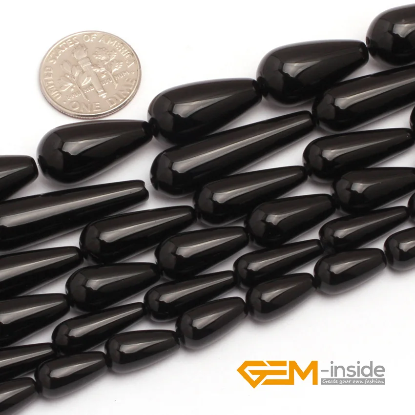 

Raindrop Black Agates Beads Natural Stone Bead DIY Beads For Jewelry Making Strand 15" DIY Bracelet Necklace Jewelry Loose Beads