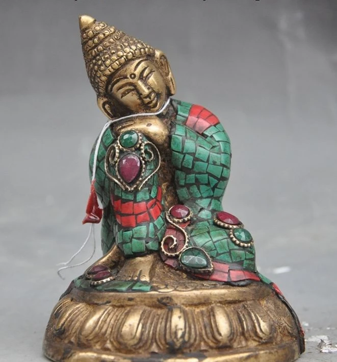 Old tibet bronze Inlay Turquoise Coral Sleep sakyamuni Shakyamuni buddha statue
Old tibet bronze Inlay Turquoise Coral Sleep sakyamuni Shakyamuni buddha statue