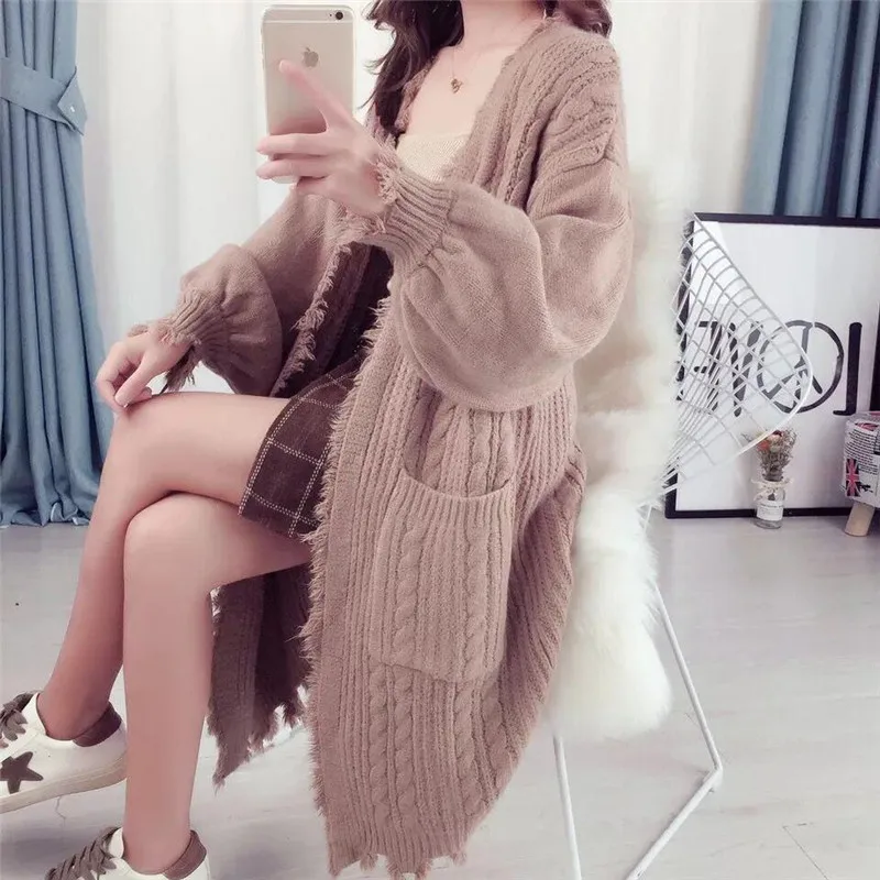 3 Colors One Size Autumn winter 2019 long V-neck sweater women loose cardigans coat thick knitted jacket sweaters clothing
3 Colors One Size Autumn winter 2019 long V-neck sweater women loose cardigans coat thick knitted jacket sweaters clothing