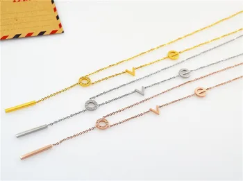 YUNRUO New Arrival Fashion Crystals LOVE Pendant Necklace Titanium Steel Rose Gold Color Woman Jewelry Birthday Gift for Girl
YUNRUO New Arrival Fashion Crystals LOVE Pendant Necklace Titanium Steel Rose Gold Color Woman Jewelry Birthday Gift for Girl