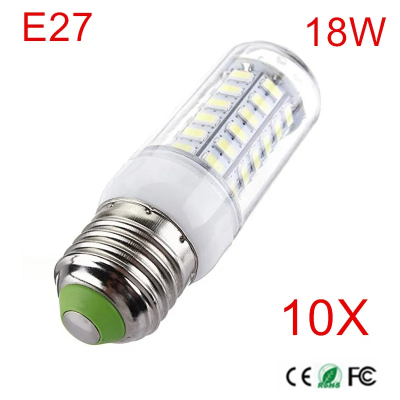 

High Power E27 LED Bulb 18W 56LEDs SMD5730 LED Corn Bulb Lighting AC220V/230V/240V Warm White/Cold White LED Candel light 10PCS