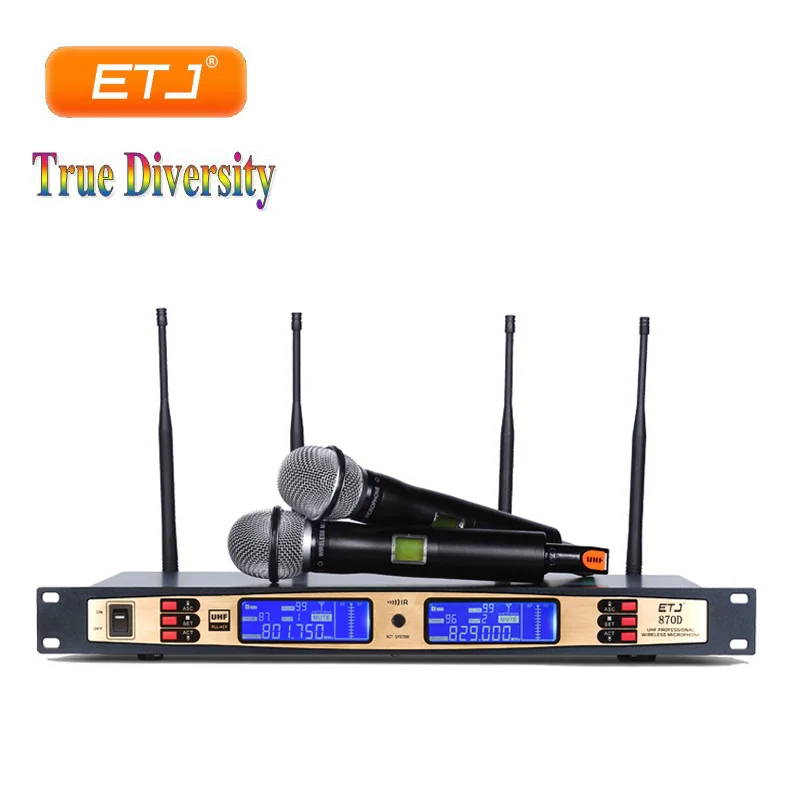 True Diversity Profession UHF Wireless Microphone Mic System LCD Display Receiver 2 Handheld Microphone For Stage Speech Karaoke
True Diversity Profession UHF Wireless Microphone Mic System LCD Display Receiver 2 Handheld Microphone For Stage Speech Karaoke