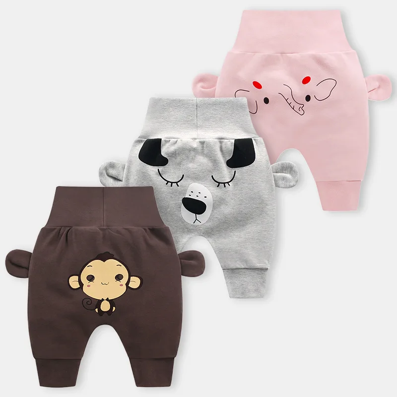 Neonatal Long Pants Cute Baby Boys Cartoon Girls Fashion High Waisted Trousers |