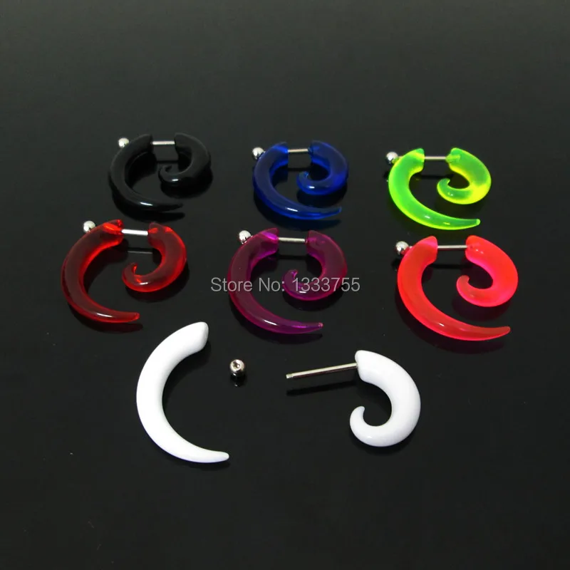 HOT piercing body jewelry 1 pair Gauges clear color acrylic spiral fake taper Free shipping
HOT piercing body jewelry 1 pair Gauges clear color acrylic spiral fake taper Free shipping